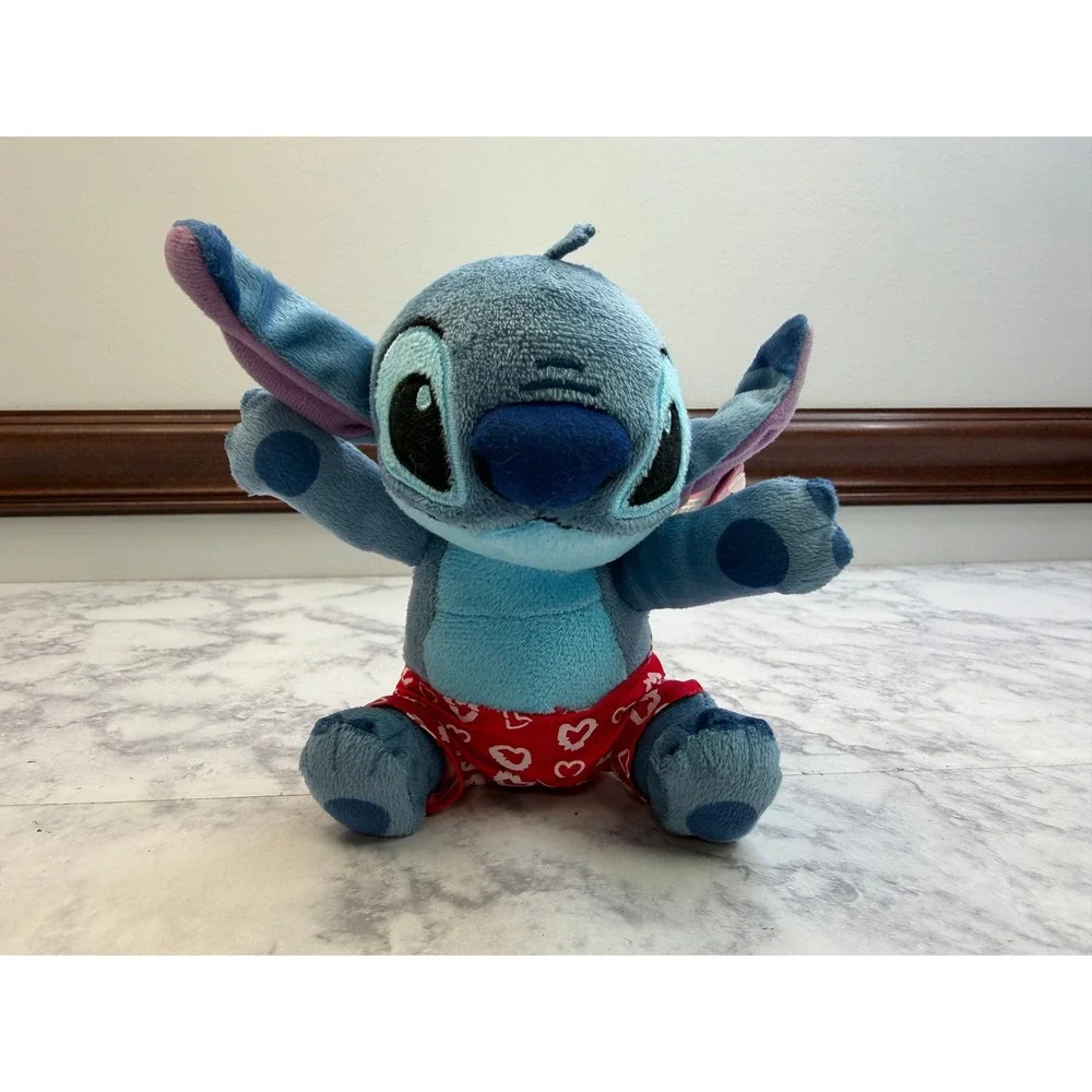 Disney Lilo and Stitch Plush Heart Swim Trunks Blue Just Play 2534KM01 7 Inch